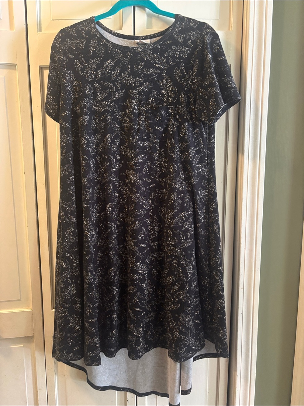 LuLaRoe Black Dress with White Speckle Print
